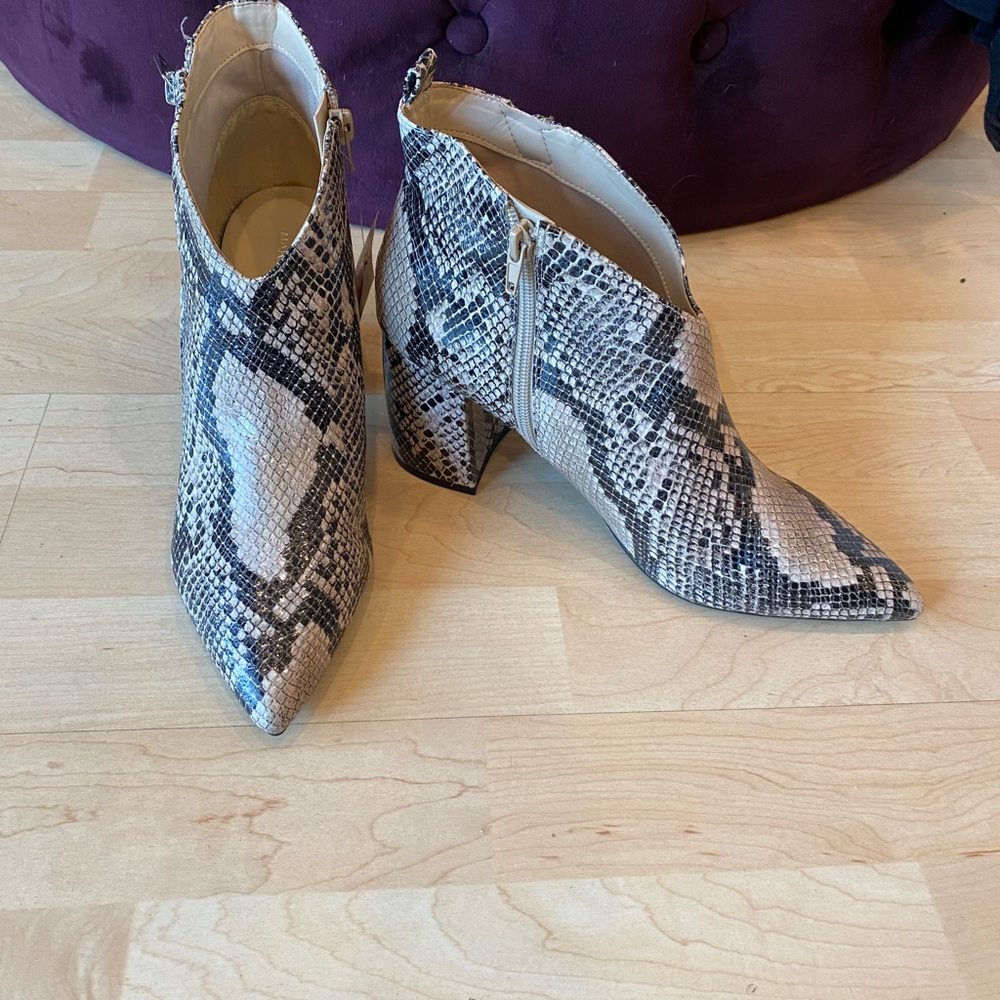 Marc Fisher snake print leather upper boot